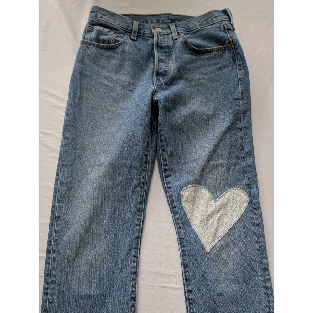 Levi's 501 Original 150th Anniversary Edition Jeans Wos 26(28)x30 Heart Patch